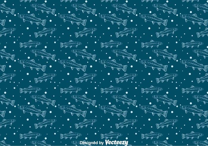 Trout Seamless Pattern vector