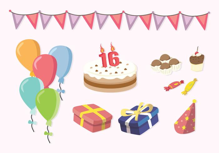 Free Sweet 16 Icons vector