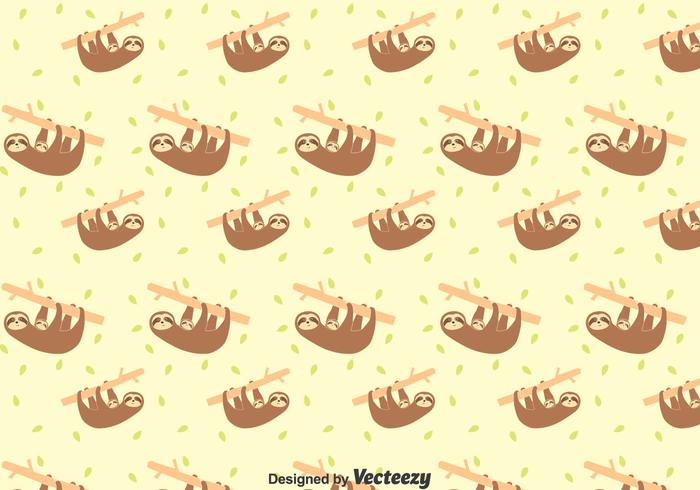 Sloth And Baby Sloth Seamless Pattern vector