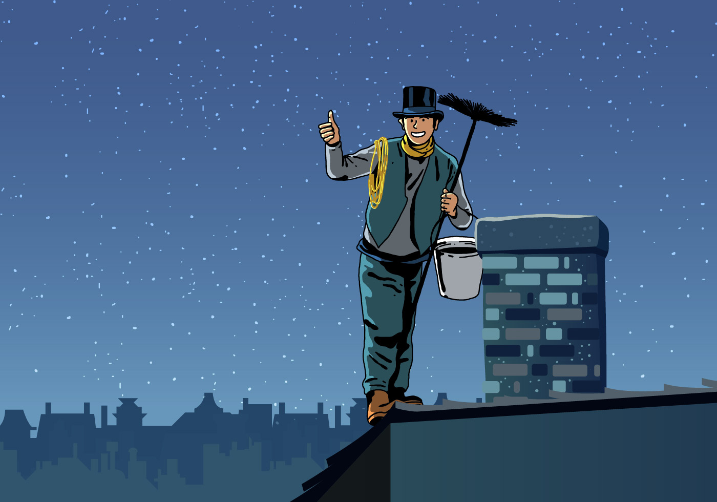 Chimney Sweep Holding Sweeper 128197 Vector Art at Vecteezy