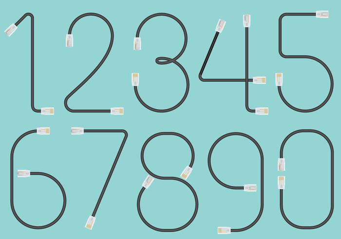 RJ45 Cable Numbers vector