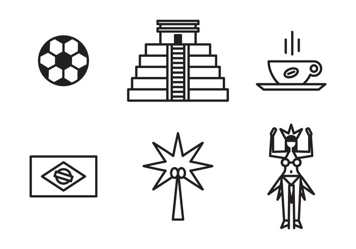 Iconos brasileños vector