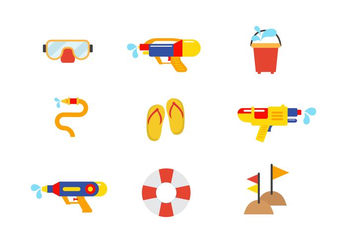 Free Songkran Vector Icon Set Free Songkran Vector Icon Set