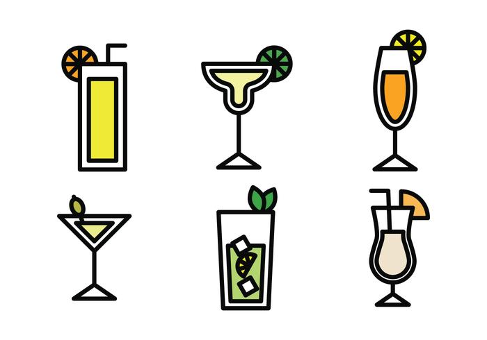 Drinks Outlined Icons vector