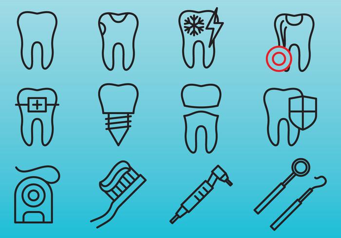 Dental Care Line Icons Dental Care Line Icons