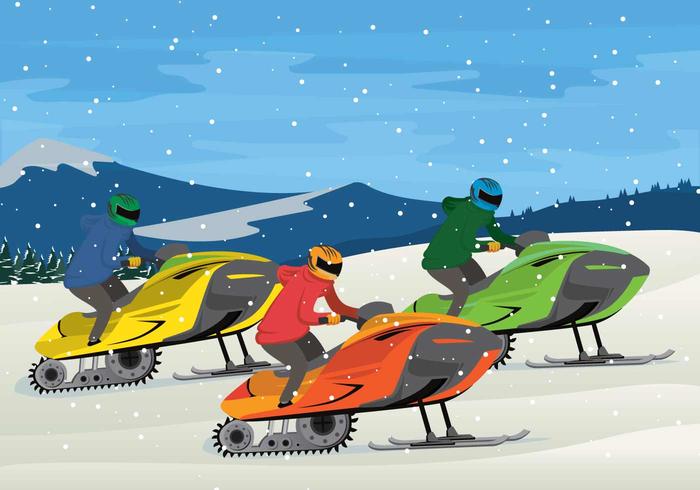 Free Snowmobile Illustration - Download Free Vectors ...
