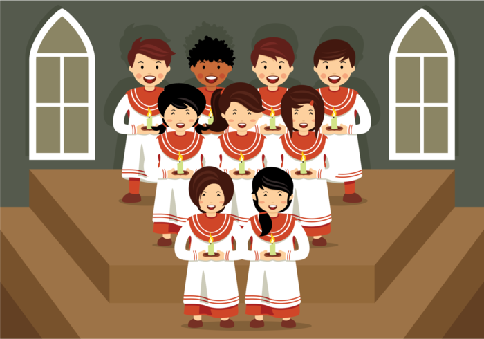 Coro de niños vector