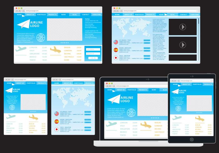 Web adaptable de la línea aérea vector