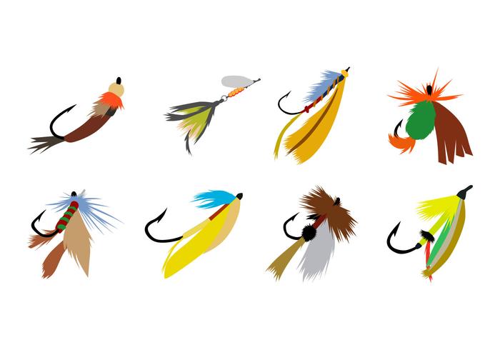 Vector Of Fly Fishing Lures Hook 125349 Vector Art at Vecteezy