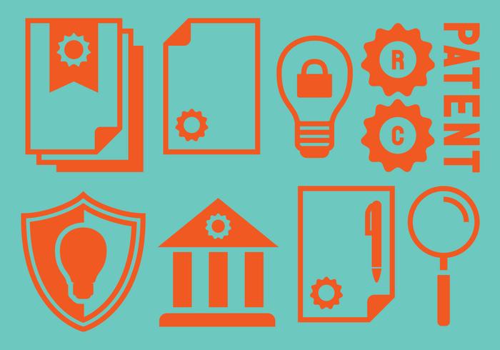 Patent Idea Property Icons vector