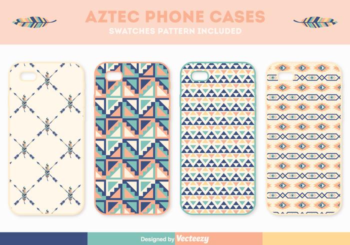 Libre azteca teléfono caso vector conjunto