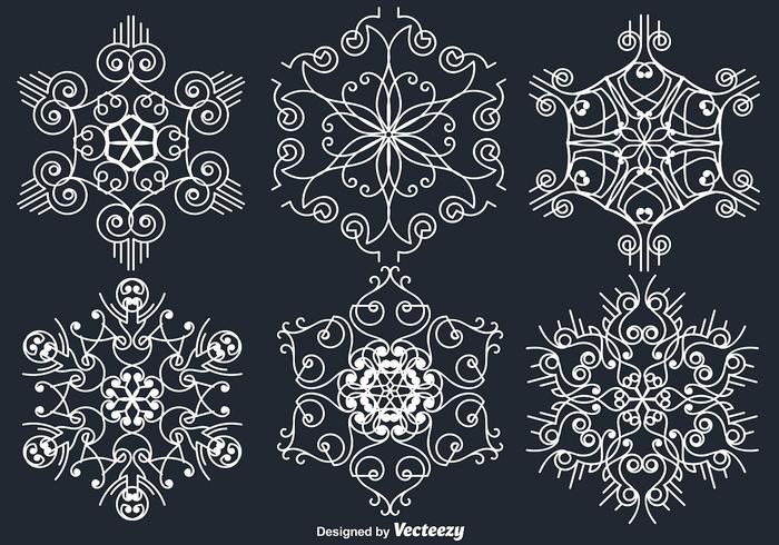 White Ornamental White Snowflakes White Ornamental White Snowflakes