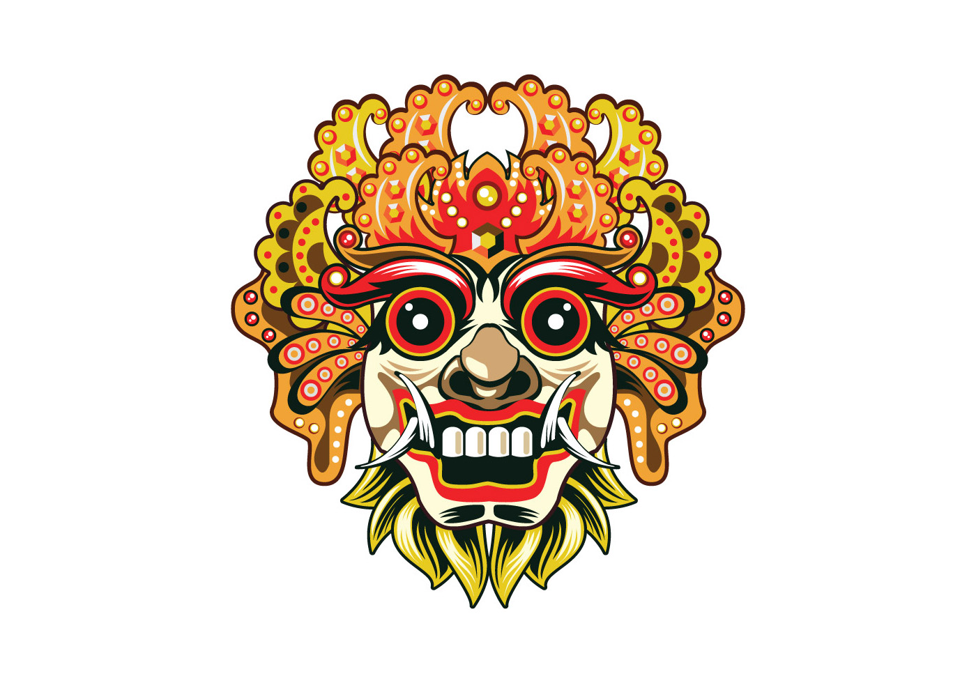 Detailed Barong  Mask Vector Download Free Vectors 