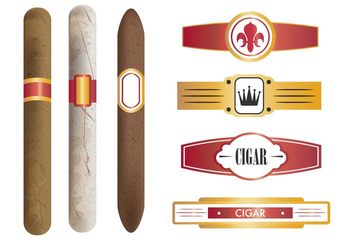 Cigar And The Labels Template vector
