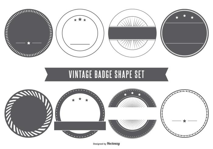 Blank Vintage Badge Shapes vector