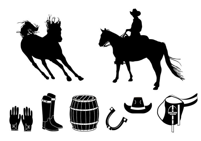 Element of barrel racing silhouette vector