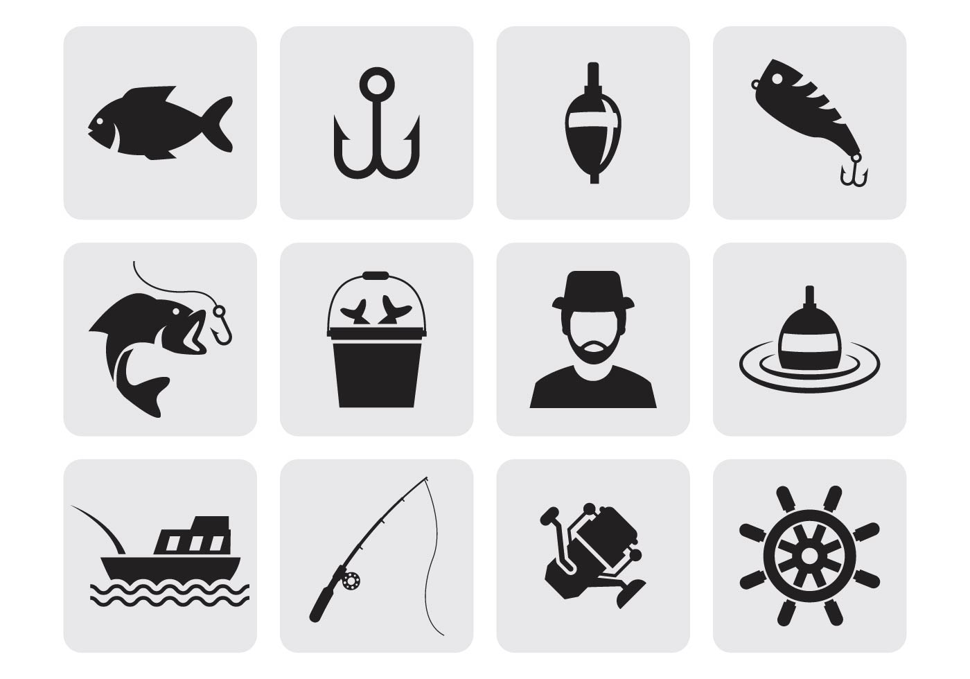 Download Fishing Icons Vector - Download Free Vector Art, Stock Graphics & Images