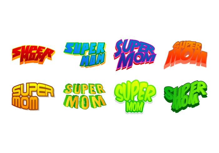 Free Super Mom Sticker Vector