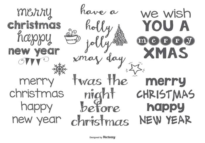Hand Drawn Style Christmas Lables vector