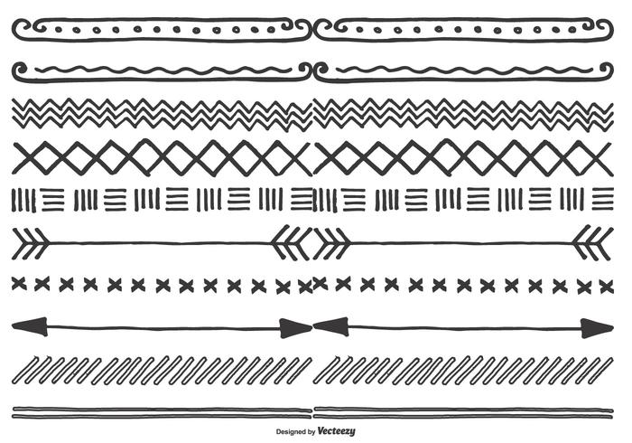 Cute Hand Drawn estilo de las fronteras vector