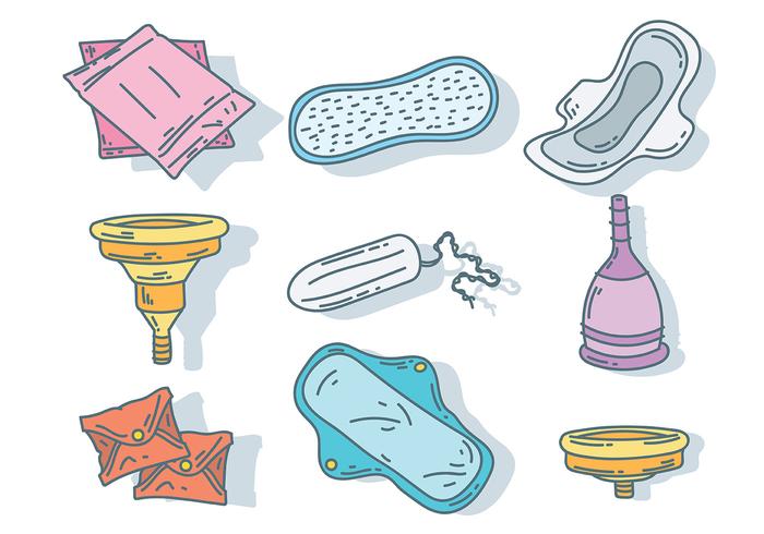 Feminie Hygiene Icons Vector