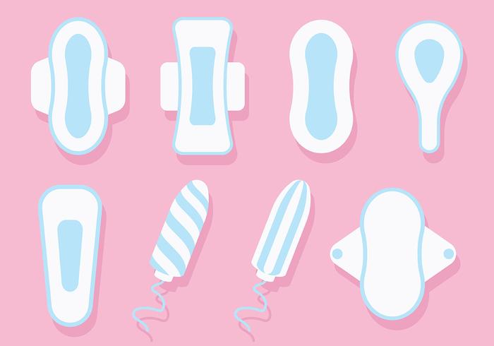 Iconos de higiene femenina gratis Vector