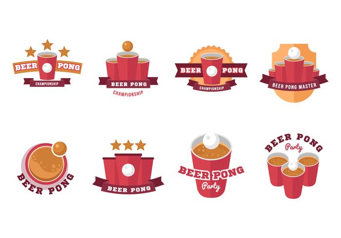 Beer Pong Labels Badge Vector Beer Pong Labels Badge Vector