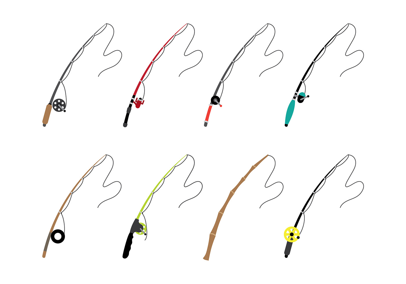 Download Fishing Rod Vector - Download Free Vectors, Clipart Graphics & Vector Art