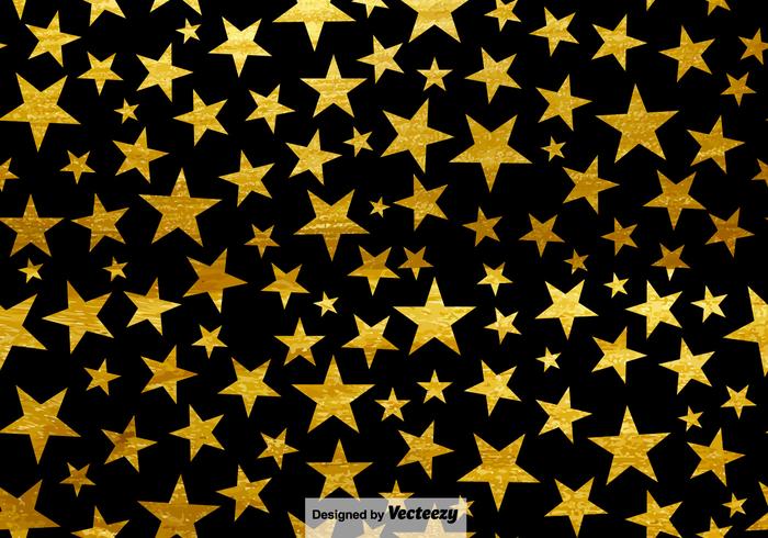 Black Background With Stars Seamless Pattern vector