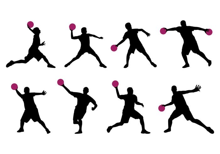 Silhouette Of Dodge Ball Player vector