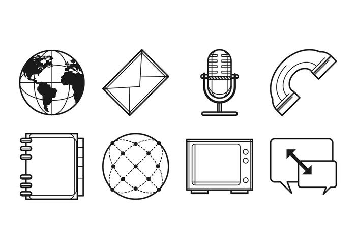 Libre de medios de comunicación y Comunicación Icon Vector