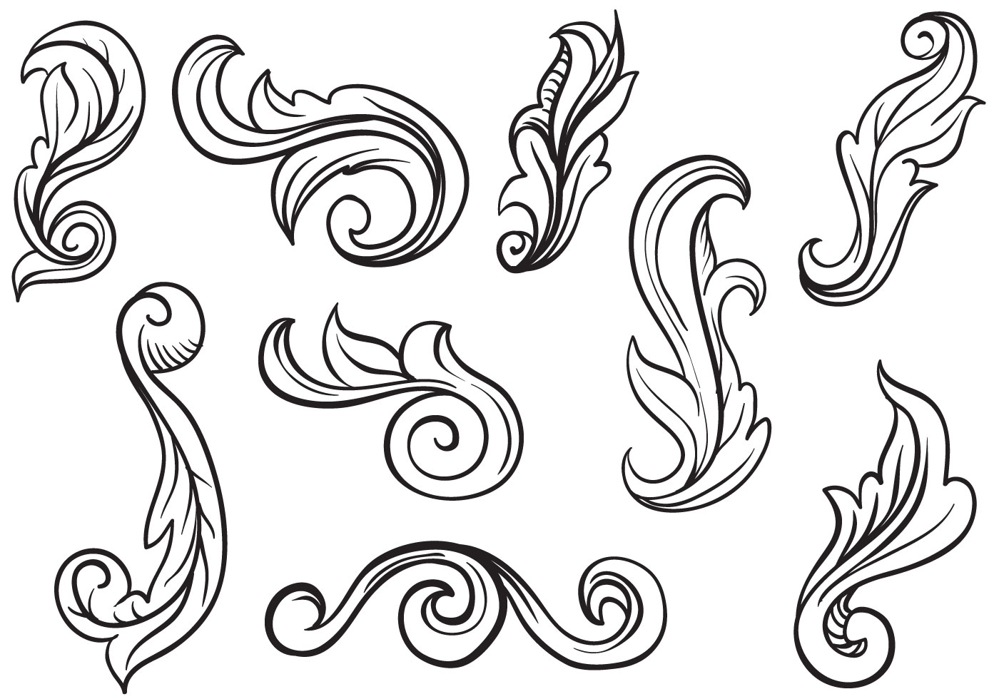 Download Free Scrollwork Vectors for free.