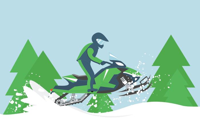 Ilustración de motos de nieve vector