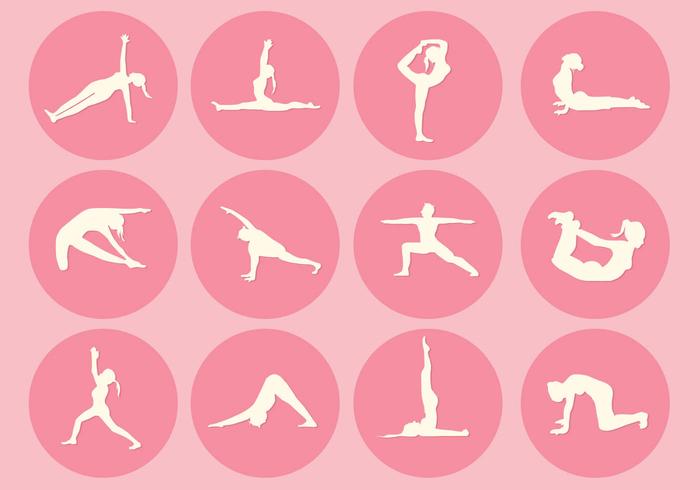12 Yoga Pose Vectors