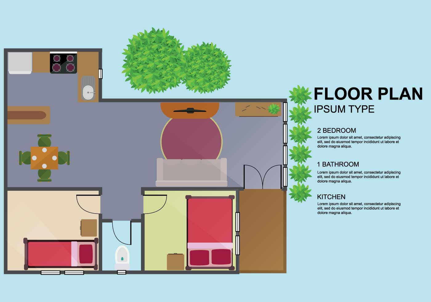 Free Floorplan Illustration 128631 Vector Art at Vecteezy