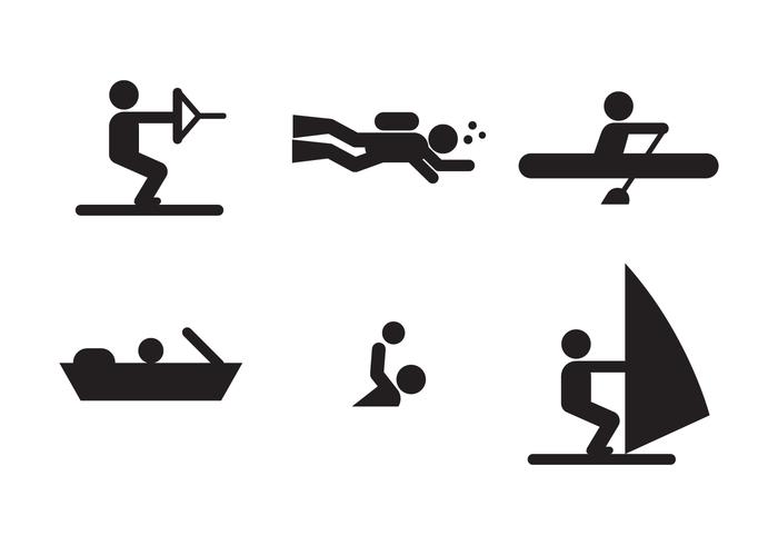 Water Sports Icons vector