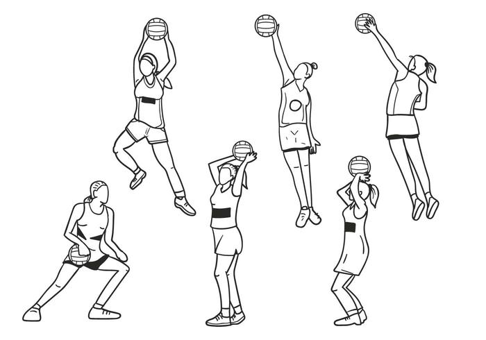 Vector de las muchachas del netball