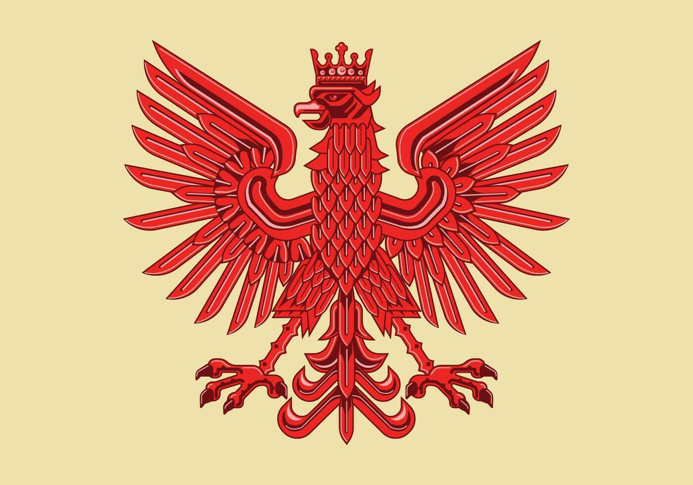 Art Deco Drawing of Amazing Polish Coat of Arm Vector