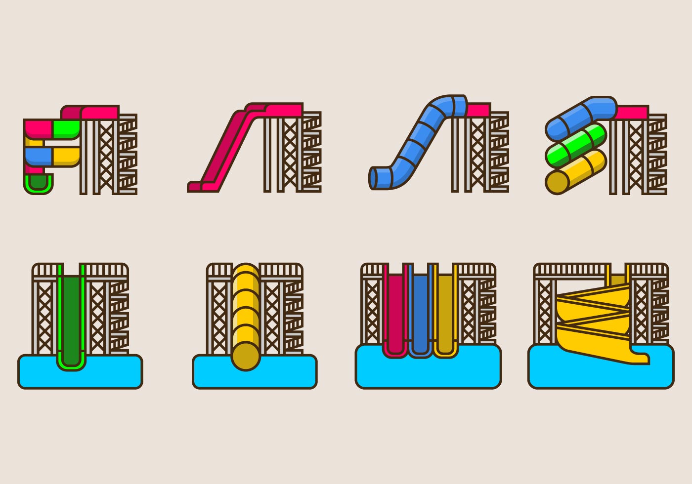 Download Water Slide Icon - Download Free Vectors, Clipart Graphics ...