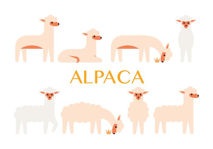 Iconos de vector de Alpaca