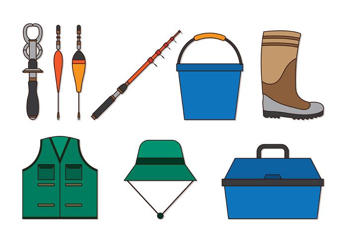 Set Of Fishing and Angler Icons vector