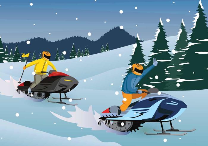 Free Snowmobile Illustration