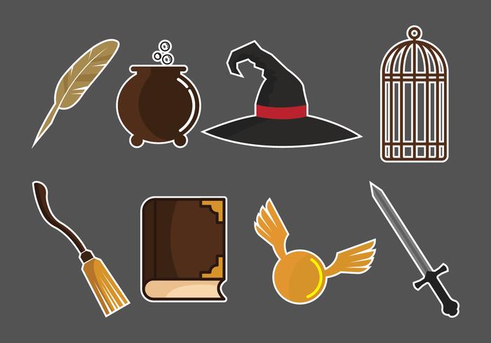 Collection of wizardry and sorcerer elements  vector