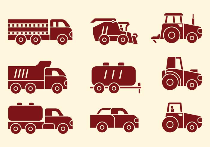 Agricultura Máquinas Iconos vector