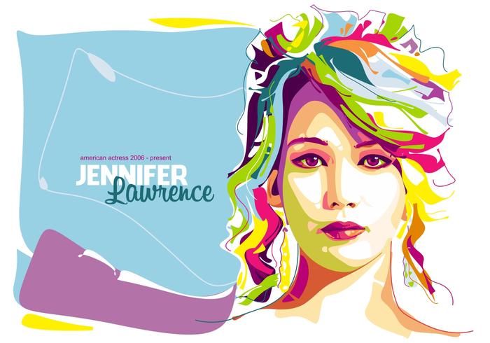 Jennifer Lawrence - en el retrato de Popart vector