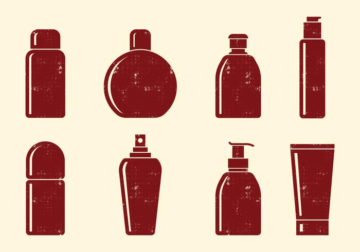 Iconos de la botella de los cosméticos vector