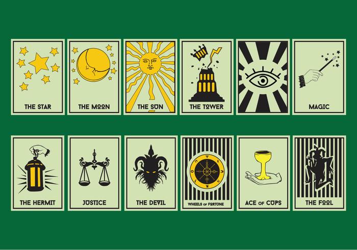 Conjunto De La Carta De Tarot vector