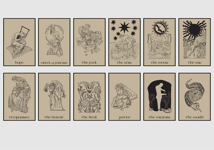 Tarjeta De Tarot En Fondo Marrón vector