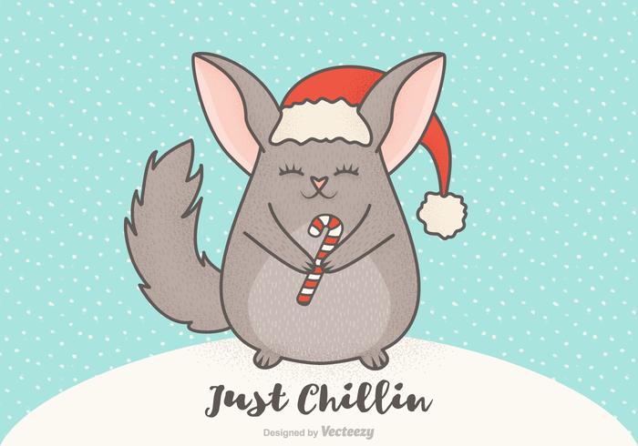 Navidad libre de dibujos animados de Navidad Chinchilla vector