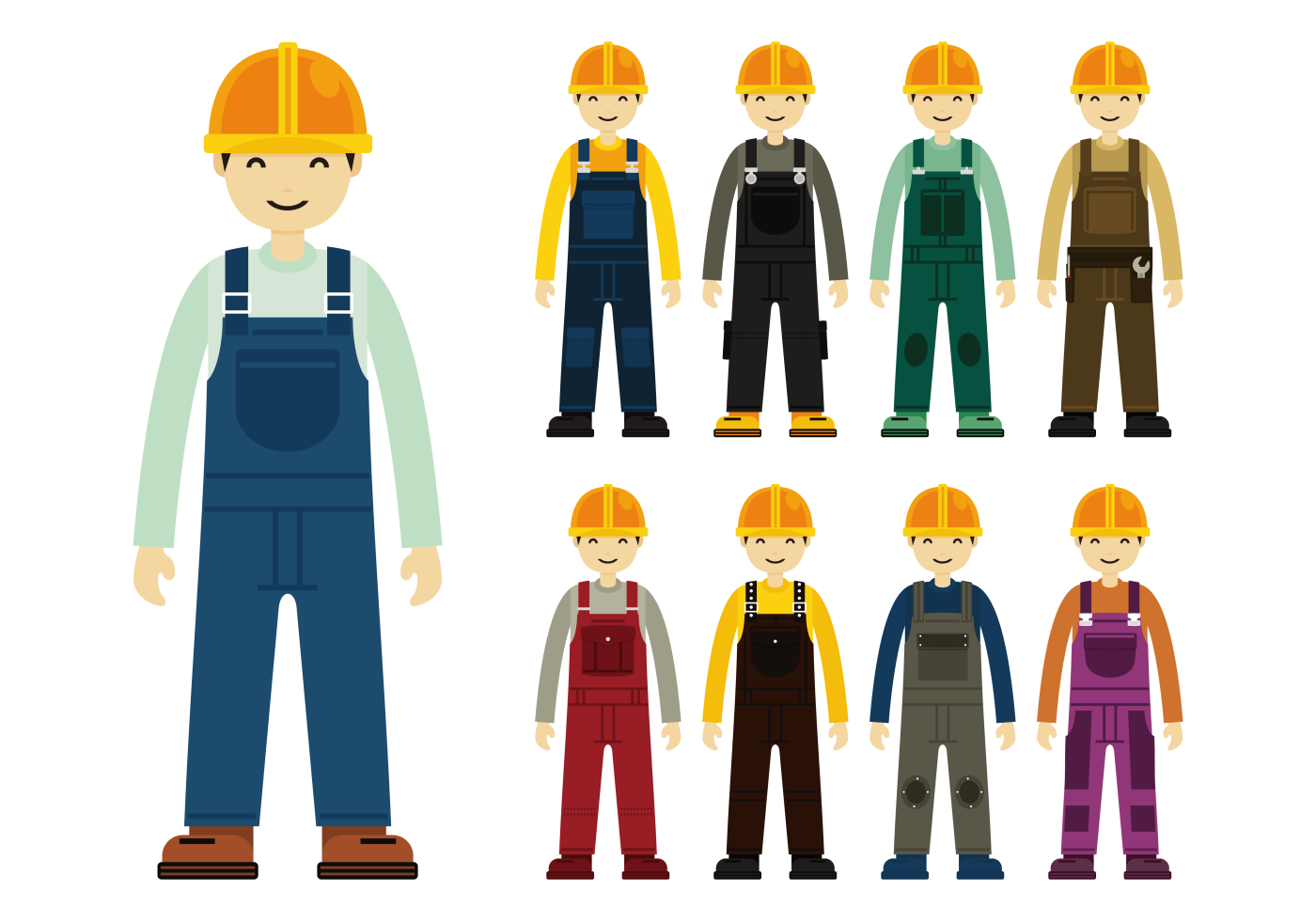 Construction Worker with Overalls 128868 Vector Art at Vecteezy